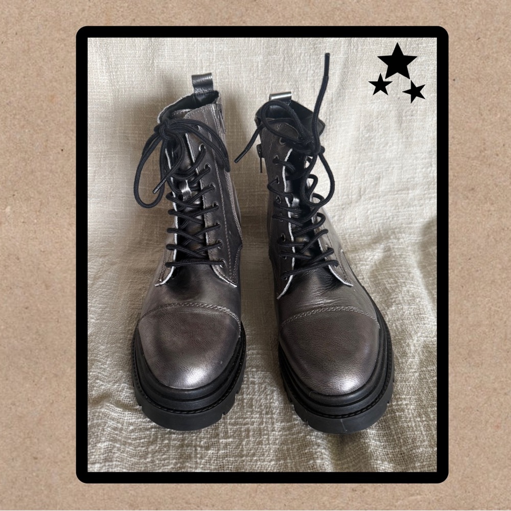 Aldo silver combat boots. Size 9.